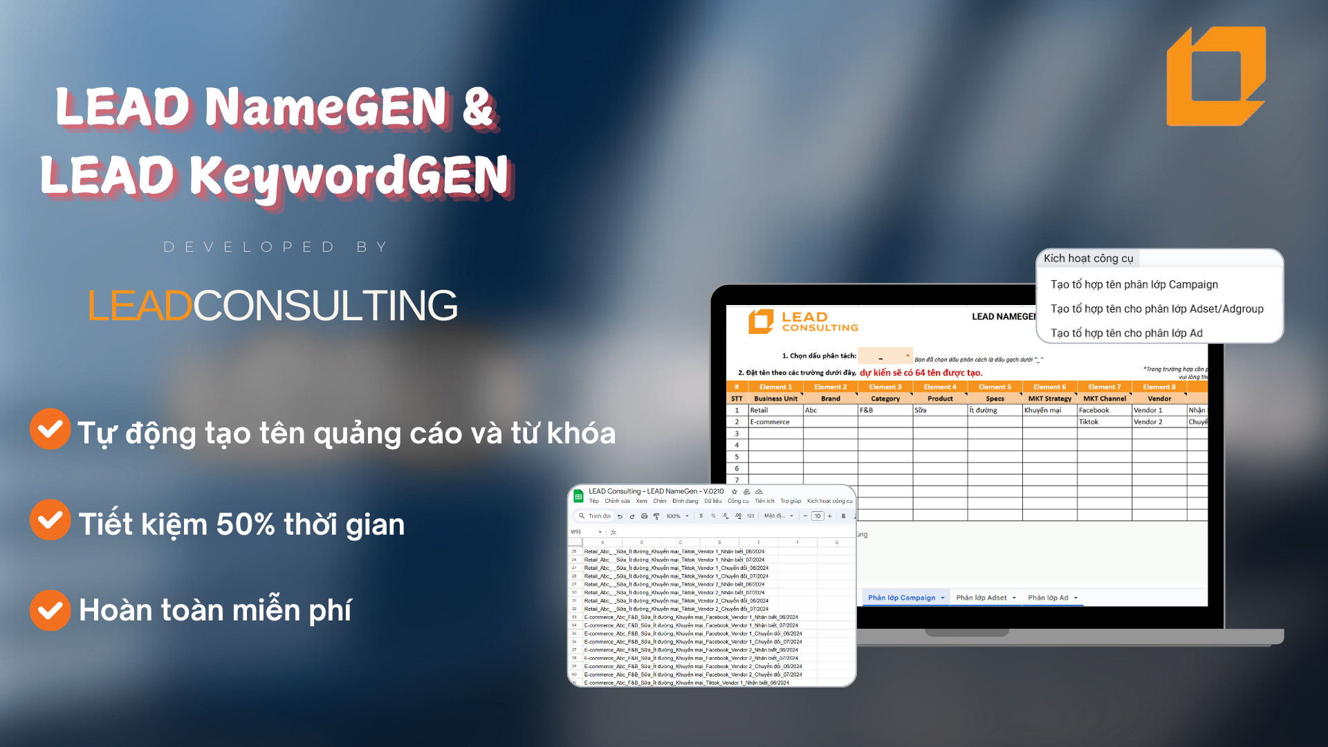 LEAD NameGEN & LEAD KeywordGEN - Công Cụ Miễn Phí Tạo Tên Quảng Cáo 